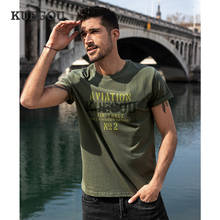 KUEGOU 2021 Summer 100% Cotton Print Letter T Shirt Men Tshirt Brand T-shirt Short Sleeve Tee Shirt Fashion Clothes Top 90035 2024 - купить недорого