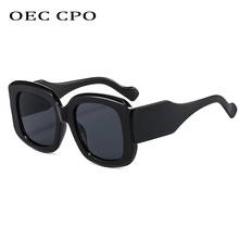 Oec cpo óculos de sol feminino quadrado, armação grande punk preto de grandes dimensões fashion para mulheres óculos de sol de plástico uv400 o875 2024 - compre barato