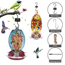 Bird Water Feeder Bottle Hanging Glass Hummingbird Feeder Garden Outdoor Painted Flower Iron Hook Bird Automatic Feeder 2024 - buy cheap