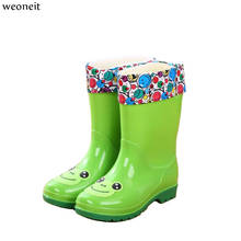 Weoneit Children's Water Shoes Waterproof Children Rainboots Candy Colors Rubber Warm Boys Girls Rain Boots Children Rain Shoes 2024 - buy cheap