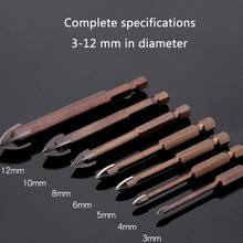 7Pcs/Set Cross Hex Tile Drill Bits Glass Ceramic Concrete Hole Opener Alloy Carbide Triangle Drill Size 3/4/5/6/7/8/10/12mm Set 2024 - buy cheap