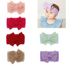 2019 Baby Knotted Turban Tie Bow Headband Fabric Bow Girls Headwraps Stretchy Bow Children Bow Knot hair accessories 2024 - buy cheap