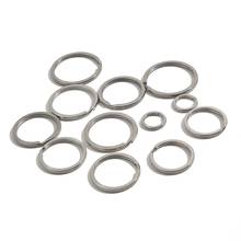 10pcs/lot 15mm 25mm 28mm 30mm 32mm 35mm Stainless Steel Hole Key Ring Key Chain Rhodium Plated Flat Split Keychain 2024 - buy cheap