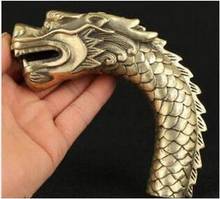 cool Chinese Old Bronze Handmade Carved Dragon Statue Cane Walking Stick Head 2024 - buy cheap