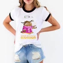 Забавные футболки с принтом кофейной Совы harajuku kawaii, футболка с принтом животных, Женская белая футболка с графическим звонком, женская летняя одежда 2024 - купить недорого