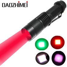 Lanterna led zoom de 1000 lúmens com luz ir 18650 nm verde vermelho e branco, interruptor de pressão remoto liga/desliga, refletor 2024 - compre barato