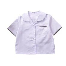 Camisa de manga corta estilo uniforme coreano para niñas, blusa blanca Jk con bordado de Academy, Escuela Japonesa, 2019 2024 - compra barato