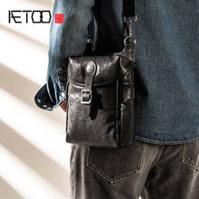 AETOO-bandolera de cuero de vaca para hombre, bolsa de hombro de piel de vaca para jóvenes, estilo casual, sencillo, para teléfono móvil 2024 - compra barato