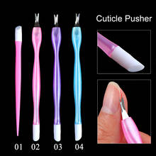 2-сторонняя розовая ручка для кутикулы, мягкая ручка для маникюра, резиновая ручка для измерения давления, омертвевшая кожа, вилка, пилинг, нож, триммер для удаления ногтей 2024 - купить недорого