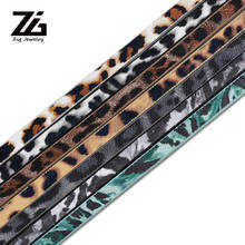 ZG 5MM flat leather cord rope/Leopard style/accessories parts/jewelry findings/handmade/jewelry making/bracelet material 2024 - buy cheap