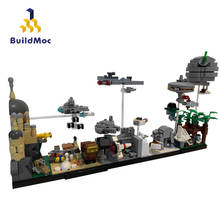 BuildMoc Space Wars City Skyline Castle Architecture MOC Millennium Spaceship Destroyer Flying Model Building Blocks Bricks Toy 2024 - buy cheap