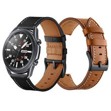 Black Brown Leather Strap for Samsung Galaxy Watch 3 45mm 41mm Wrist Band Watchband For Samsung Watch3 Actimazfit bip gts correa 2024 - buy cheap