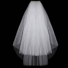 Short Tulle Wedding Veils Cheap White Ivory Bridal Veil for Bride for Mariage Wedding Accessories 2024 - buy cheap