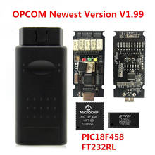 Herramienta de diagnóstico de coche OPcom, escáner de interfaz para Opel OPCOM, con PIC18F458 FTDI op-com V1.99, novedad de 2021 2024 - compra barato