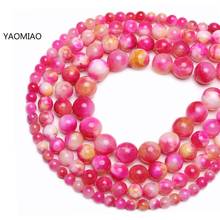 Colorful Pink Yellow Persian jade Round Stone Beads for Jewelry Making 15'' Strand DIY Bracelet 6mm 8mm 10mm 12mm 2024 - buy cheap