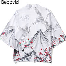 Bebovizi-cárdigan de estilo japonés para hombre y mujer, Kimono chino Harajuku, ropa de calle Yukata, túnica tradicional de grulla blanca, Tops Obi 2024 - compra barato