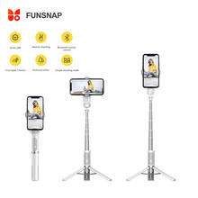 FUNSNAP Q-Mini cardán para teléfono inteligente, palo Selfie con Bluetooth, estabilizador de bolsillo, dispositivos de transmisión en vivo para iOS y Android 2024 - compra barato