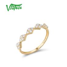 VISTOSO Genuine 14K 585 Yellow Gold Ring For Women Sparkling Diamond Rhombus Rings Promise Engagement Anniversary Fine Jewelry 2024 - buy cheap