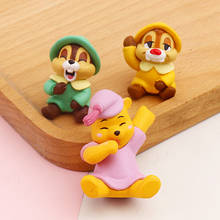 Kawaii Winnie and  Chip 'n' Dale Action Figure Toy 3Pcs/Set DIY Winnie the Pooh Accessories Model Toys Funny Gifts for Kids 2024 - buy cheap