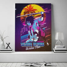 Casa decoração da lona hd impressões retrowave uchiha sasuke cartaz pintura sala de estar arte da parede anime imagem presente 2024 - compre barato