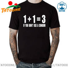 Camiseta se você não usa preservativo, camiseta engraçada com fórmula matemática 1 + 1 = 3 2024 - compre barato