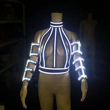 СВЕТОДИОДНЫЙ световой топ светильник вверх светодиодный костюм певица танцор шоу на сцене одежда 2024 - купить недорого