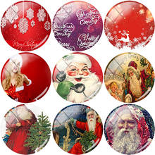 TAFREE NEW Merry Christmas tree Santa Claus elk 12/15//16/18//20//25 mm Glass Cabochon Dome Flat Back DIY Jewelry Making J180 2024 - buy cheap