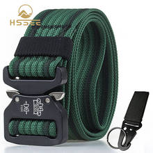 HSSEE 2020 Retro Striped Men's Tactical Belt + Standard Falcon Buckle Soft Nylon 125cm Adjustable Military Belt Official Genuine 2024 - buy cheap