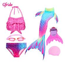 Kids Mermaid Tails with Fin Swimsuit For Girls Swimming Bathing Suit Mermaid Costume Bikini Swimsuit Flipper Monofin Goggle 2024 - buy cheap