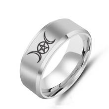 Nostalgia Wicca Triple Moon Goddess Stainless Steel Jewlery Titanium Ring For Men Women Cool Stuff 2021 2024 - buy cheap