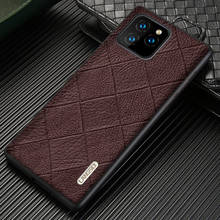 Genuine Leather Rhombus Grain Phone Cases For Apple iPhone 13 Pro Max 12 Mini 12 11 Pro Max X XS Max XR 7 8 Plus se 2020 Cover 2024 - buy cheap