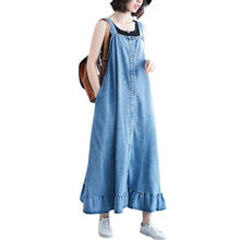 Vintage Denim Strap Dress Women New Summer Dress Sleeveless Femme Ruffle Dresses Fashion Loose  Ladies Dresses Vestido D3365 2024 - buy cheap