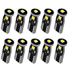 10 шт. T10 W5W 501 WY5W танкетка 3 SMD 3030 светодиодный светильник для парковки автомобиля авто лампа бокового указателя поворота интерьер чтения купольные лампы красный желтый белый 2024 - купить недорого