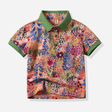 Летняя Детская рубашка поло хлопковая рубашка поло для мальчиков детские рубашки с принтом детская одежда красивая спортивная одежда для маленьких мальчиков 2024 - купить недорого