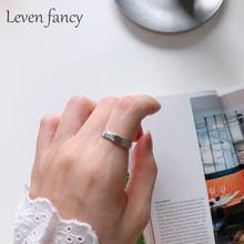 Anel de compromisso de casamento feminino, anel de prata esterlina minimalista simples com abertura de anéis, joias da moda e elegante para noivado 925 2024 - compre barato