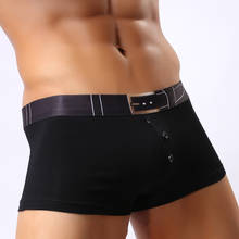 Cueca boxer masculina de algodão, cueca boxer confortável, tecido respirável e macia 2024 - compre barato