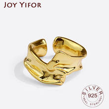 Anillo abierto de plata de ley 100% para mujer, joyería minimalista Irregular con Cruz de Color dorado, bisutería de cumpleaños, 925 2024 - compra barato