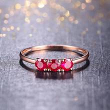 Anel de prata rubi natural feminino, joias finas para festa de aniversário com frete grátis 2024 - compre barato