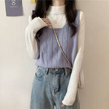 Women Sweater Vest Autumn Twist Slim Outer Wear Sleeveless Vest Knitted Top Women's Clothing 2024 - buy cheap
