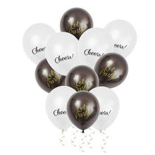12 Pçs/set 12 polegada Preto/branco balão Let's Party Aplausos balão da festa de Aniversário balões de alta qualidade Enviar um rolo de fita JJ171 2024 - compre barato