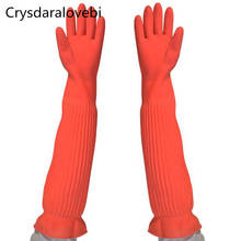 45/55cm Waterproof Household Gloves Warm Dishwashing Glove Water Dust Stop Cleaning Long Rubber Gloves Housework Kitchen Tools 2024 - buy cheap