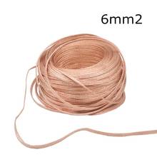 10 meters 6mm2 Copper Braided Wire Woven Thread Naked Copper Tape Earth Ground Wire Flexible Tinned Copper Flat Copper Strip 2024 - buy cheap