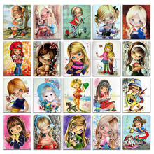 Mosaico de diamantes redondos completo de princesa de dibujos animados, bordado de diamantes cuadrado completo, chica sexy DIY, pintura de diamantes 3D, muñeca de punto de cruz 2024 - compra barato