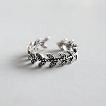 Bohemian Vintage Silver Color Crystal Leaf Rings for Women Statement Jewelry Adjustable Finger Ring Girls Gifts 2024 - buy cheap