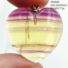 Natural colorido fluorite quartzo pingente feminino coração amarelo melancia fluorite colar jóias aaaaa 2024 - compre barato