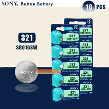 10pcs Sony 100% Original 321 SR616SW 1.55V Silver Oxide Watch Battery SR616SW 321 Button Coin Cell MADE IN JAPAN 2024 - buy cheap