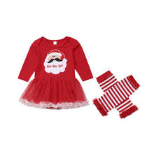 0-18M Christmas Baby Girl Rompers Cartoon Santa Long Sleeve Lace Red Jumpsuit Leggings Xmas Baby Girl Clothes 2024 - buy cheap