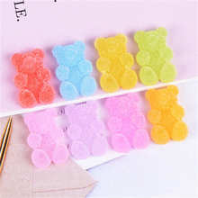 Julie Wang 40PCS Resin Bear Candy Charms Cartoon Animal Artificial Food Mixed Colors Pendants Jewelry Making Accessory Decor 2024 - buy cheap