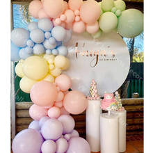 Macaron Global DIY Разноцветные пастельные фотообои для свадьбы радуги вечеринки воздушный шар детский душ Декорация 2024 - купить недорого