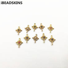 New arrival! 15x10mm 50pcs Rhinestone rhombus shape charm/Connectors for Necklace,Earrings parts,hand Made Jewelry DIY 2024 - buy cheap